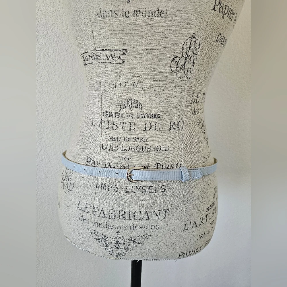 Classic Skinny Belt – Light Blue Ribbon-Style